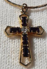 Vintage Small Cross with Stones on Gold Chain in Kingwood, Texas