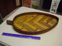 Exotic Large Bamboo Serving Tray Shaped Like Palm Leaf in Kingwood, Texas