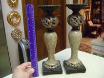 Shabby Chic Marble Scrollwork Pillar Candlesticks in Luke AFB, Arizona